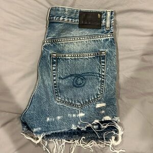 R13 Double Hem Denim Shorts Sz 28